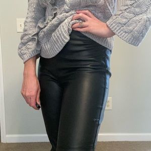 Forever 21 women’s black pleather leggings, medium